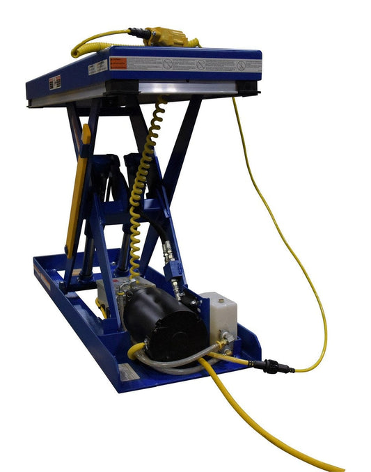 Centerline Dynamics LIft & Tilt Tables Vestil Steel Electric Hydraulic Narrow Scissor Lift Table 16 In. x 48 In. 2000 Lb. Capacity
