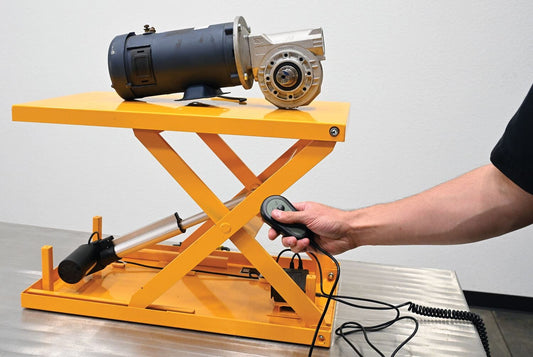 Centerline Dynamics LIft & Tilt Tables Vestil Steel Electric Linear Actuated Scissor Lift Table 27-3/4 In. x 15-3/4 In. x 15 In. 200 Lb. Capacity