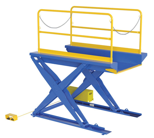 Centerline Dynamics LIft & Tilt Tables Vestil Steel Ground Lift Scissor Table 44 In. x 84 In. 3000 Lb. Capacity