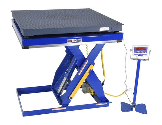 Centerline Dynamics LIft & Tilt Tables Vestil Steel Integral Scissor Lift Table Scale Option 48 x 48 5000 Lb. Capacity