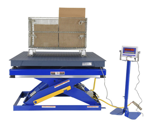 Centerline Dynamics LIft & Tilt Tables Vestil Steel Integral Scissor Lift Table Scale Option 48 x 48 5000 Lb. Capacity