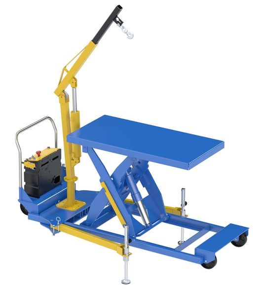 Centerline Dynamics LIft & Tilt Tables Vestil Steel Portable Lift Table 115 Volt 1 Phase 30 In. x 60 In. With 2K Lb Attached Hoist Capacity