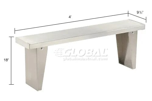 Centerline Dynamics Locker Room Bench, Aluminum Top & Pedestals, 48"W x 9-1/2"D x 18"H