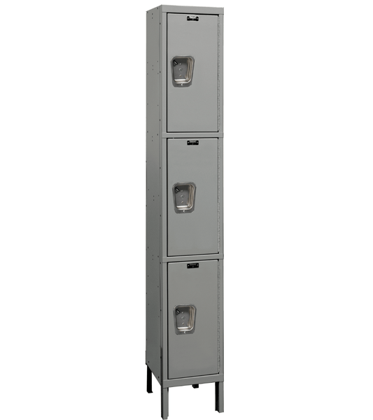 Centerline Dynamics Maintenance Free Quiet Lockers Dark Gray / Assembled Hallowell Maintenance-Free Quiet (MFQ) Locker, 12"W x 12"D x 78"H, Triple Tier, 1-Wide