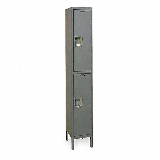 Centerline Dynamics Maintenance Free Quiet Lockers Dark Gray / Assembled Hallowell Maintenance-Free Quiet (MFQ) Locker, 12"W x 18"D x 78"H, Double Tier, 1-Wide