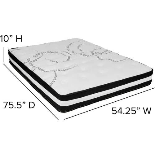 Centerline Dynamics Mattresses Comfortable Sleep 10" Foam Pocket Spring Mattress, 2" Gel Memory Foam Topper, Full