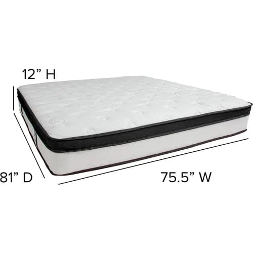 Centerline Dynamics Mattresses Comfortable Sleep 12" Memory Foam and Pocket Spring Mattress in a Box, King Size