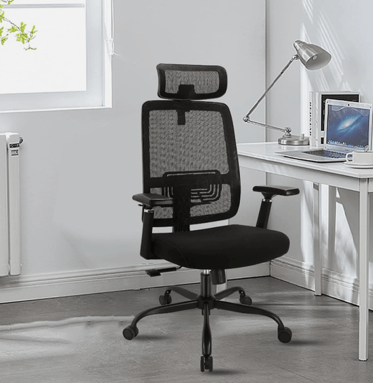 Centerline Dynamics Mesh Office Desk Chair Ergonomic Swivel Chair Executive Task Chair with Headrest