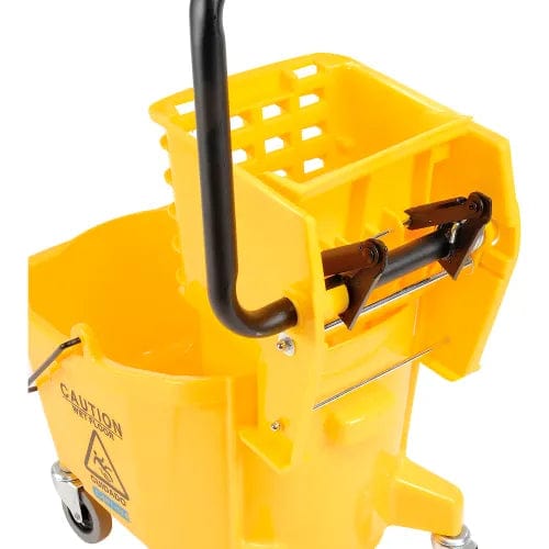 Centerline Dynamics Mops Carlisle Commercial Mop Bucket with Side-Press Wringer 26 Quart, Yellow - 3690804