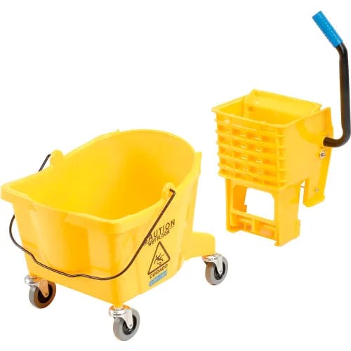 Centerline Dynamics Mops Carlisle Commercial Mop Bucket with Side-Press Wringer 26 Quart, Yellow - 3690804