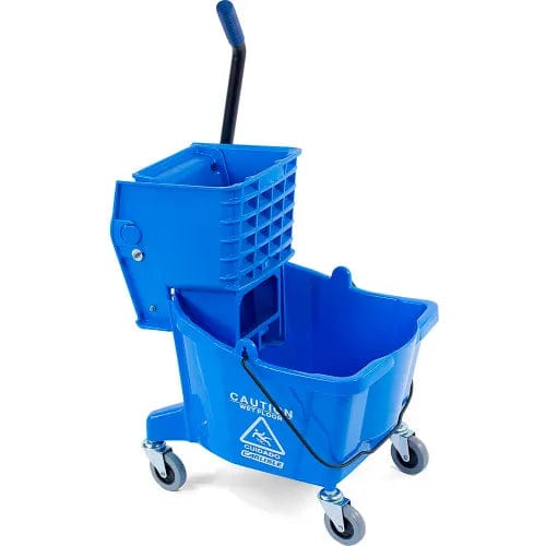 Centerline Dynamics Mops Commercial Mop Bucket with Side-Press Wringer 26 Quart, Blue