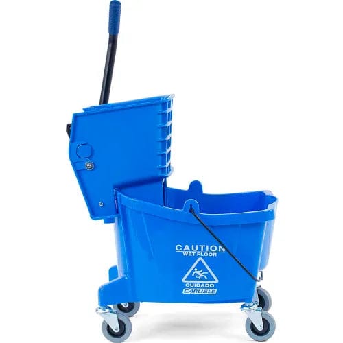 Centerline Dynamics Mops Commercial Mop Bucket with Side-Press Wringer 26 Quart, Blue