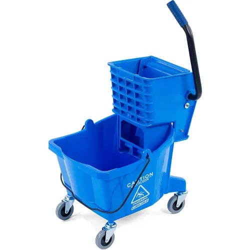 Centerline Dynamics Mops Commercial Mop Bucket with Side-Press Wringer 26 Quart, Blue