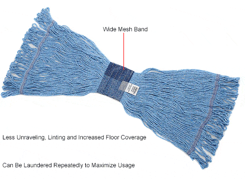 Centerline Dynamics Mops Global Industrial™ Large Blue Looped Mop Head, Wide Band