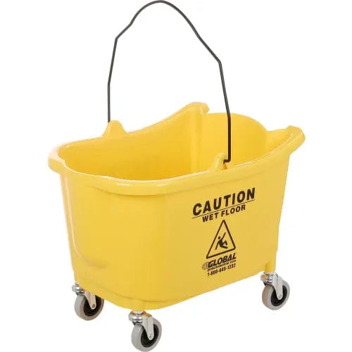 Centerline Dynamics Mops Global Industrial™ Mop Bucket & Wringer Combo, 38 Qt., Side Press, Yellow