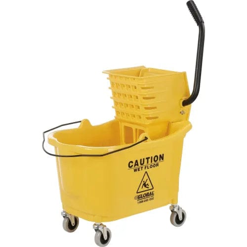 Centerline Dynamics Mops Global Industrial™ Mop Bucket & Wringer Combo, 38 Qt., Side Press, Yellow