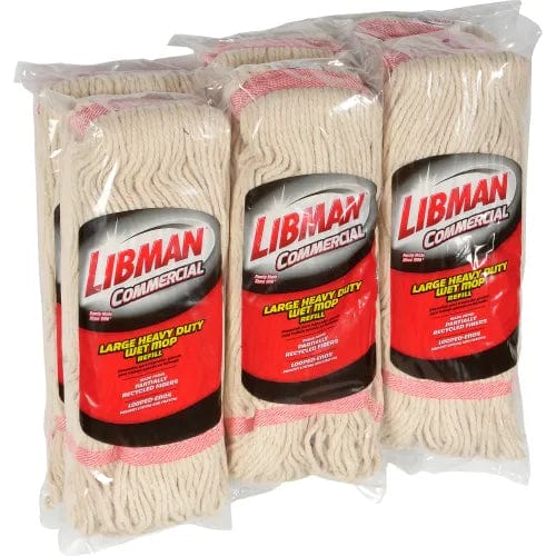 Centerline Dynamics Mops Libman Commercial Large Looped-End Wet Mop Head - 972 - Pkg Qty 6