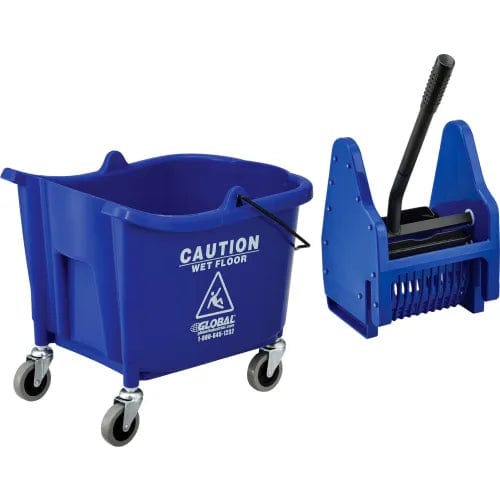 Centerline Dynamics Mops Mop Bucket And Wringer Combo 38 Qt., Down Press, Blue