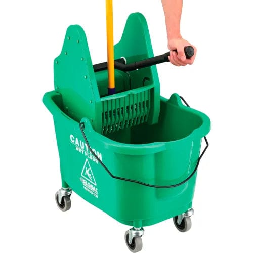 Centerline Dynamics Mops Mop Bucket And Wringer Combo 38 Qt., Down Press, Green
