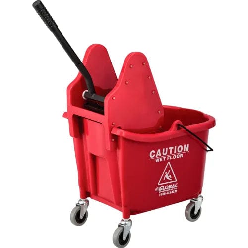 Centerline Dynamics Mops Mop Bucket And Wringer Combo 38 Qt., Down Press, Red