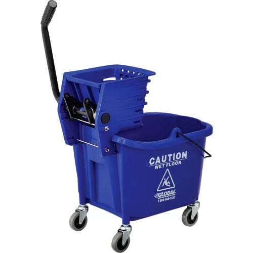 Centerline Dynamics Mops Mop Bucket And Wringer Combo 38 Qt., Side Press, Blue