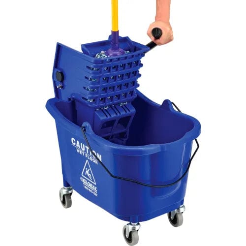 Centerline Dynamics Mops Mop Bucket And Wringer Combo 38 Qt., Side Press, Blue