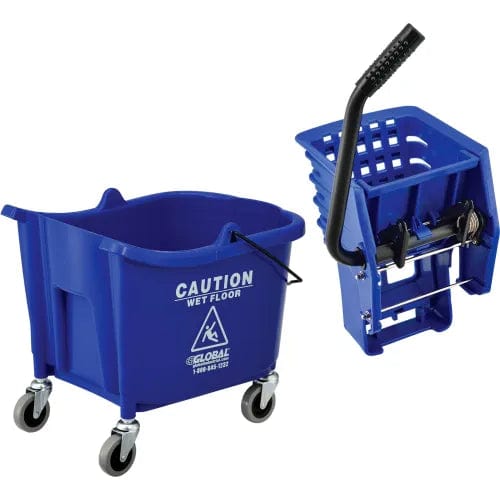 Centerline Dynamics Mops Mop Bucket And Wringer Combo 38 Qt., Side Press, Blue