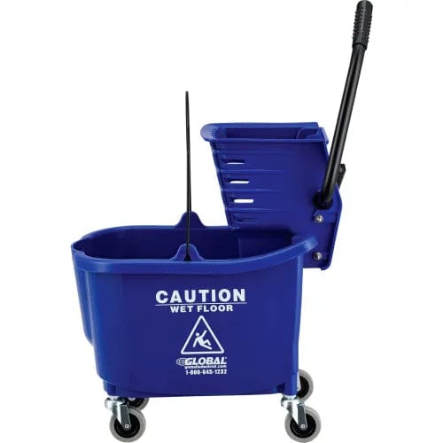 Centerline Dynamics Mops Mop Bucket And Wringer Combo 38 Qt., Side Press, Blue