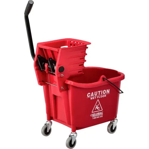 Centerline Dynamics Mops Mop Bucket And Wringer Combo 38 Qt., Side Press, Red