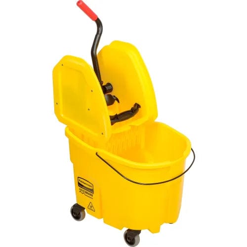 Centerline Dynamics Mops Rubbermaid WaveBrake® 2.0 Mop Bucket & Wringer Combo w/Down Press, 35 Qt. FG757788YEL