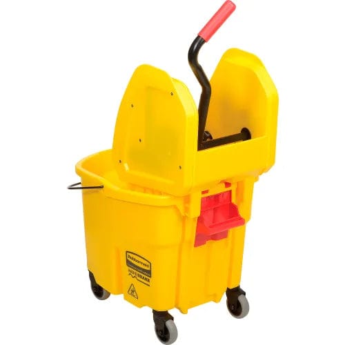 Centerline Dynamics Mops Rubbermaid WaveBrake® 2.0 Mop Bucket & Wringer Combo w/Down Press, 35 Qt. FG757788YEL