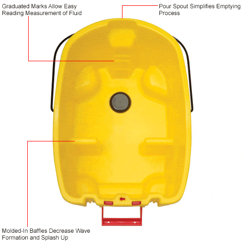 Centerline Dynamics Mops Rubbermaid WaveBrake® 2.0 Mop Bucket & Wringer Combo w/Side Pressure - 44 Qt.