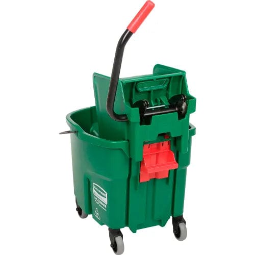 Centerline Dynamics Mops Rubbermaid WaveBrake® 2.0 Side Press Mop Bucket & Wringer Combo 26-35 Qt. - Green