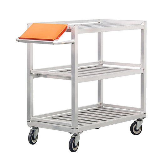Centerline Dynamics New Age Industrial Carts New Age Industrial Picking Cart, Multi-Tier, 3-Tier, Powder Coated Steel Document Shelf, 500lbs Weight Capacity, 48" x 42.5" x 22" 98012PC