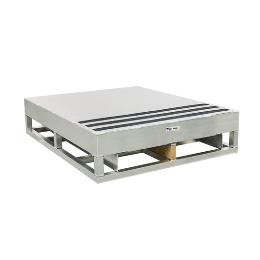 Centerline Dynamics New Age Industrial Pallets New Age Industrial Picking Platform, Hyster Order Picker, Aluminum, Oak Gripper Block, 40"W x 11.1875H x 48"D. Model PPH4048