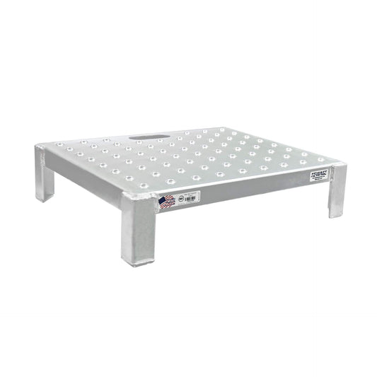 Centerline Dynamics New Age Industrial Stands New Age Industrial Ergo Stand, Aluminum Platform, Cutout Carrying Handle, Reinforcing Channel, Anti-Slip Deck, 6" Deck Height, 24.5" x 6" x 20.5" 53601