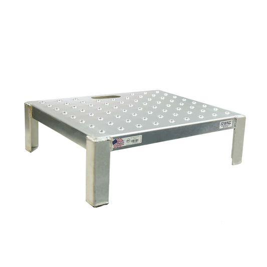 Centerline Dynamics New Age Industrial Stands New Age Industrial Ergo Stand, Aluminum Platform, Cutout Carrying Handle, Reinforcing Channel, Anti-Slip Deck, 8" Deck Height, 24.5" x 8" x 20.5" 53604