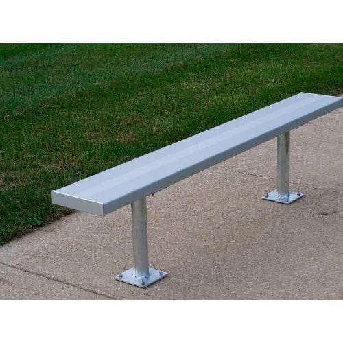 Centerline Dynamics Outdoor Seating 2' Aluminum Team Bench, Backless, Surface Mount