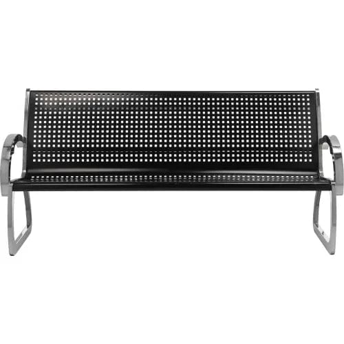 Centerline Dynamics Outdoor Seating 4' Parkview Stainless Steel Skyline Bench, Black