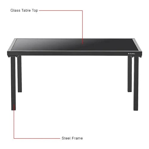 Centerline Dynamics Outdoor Seating 4-Piece Outdoor Patio Set, Glass Top Table, Black