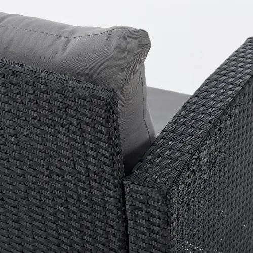 Centerline Dynamics Outdoor Seating 4-Piece Rattan Outdoor Patio Set, Black