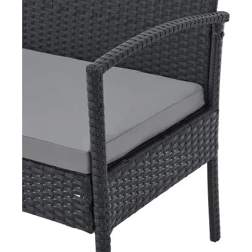 Centerline Dynamics Outdoor Seating 4-Piece Rattan Outdoor Patio Set, Open Leg, Black