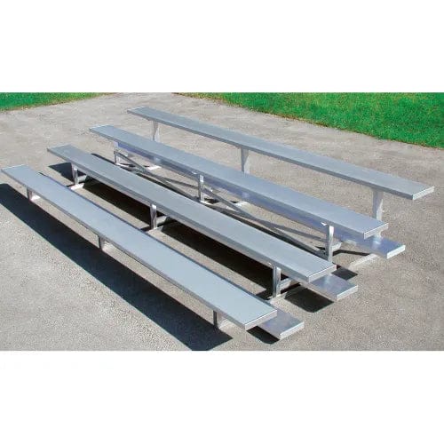 Centerline Dynamics Outdoor Seating 4 Row Universal Low Rise Aluminum Bleacher, 9' Long, Single Footboard