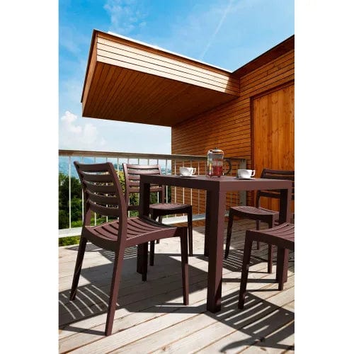 Centerline Dynamics Outdoor Seating 5 Piece Outdoor Dining Set, 31-1/2"W x 29"H Table, Brown