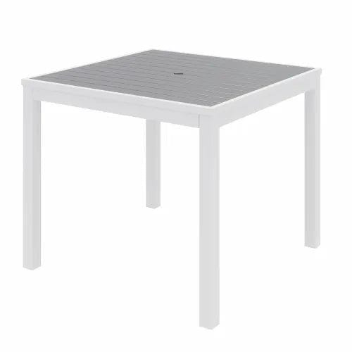 Centerline Dynamics Outdoor Seating 5 Piece Outdoor Dining Set, Gray w/ White Frame