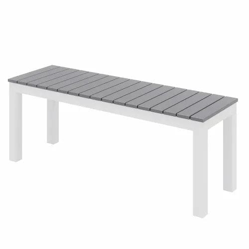 Centerline Dynamics Outdoor Seating 5 Piece Outdoor Dining Set, Gray w/ White Frame