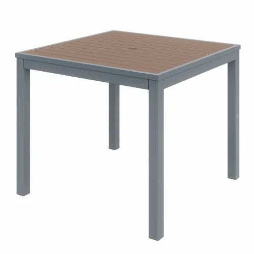 Centerline Dynamics Outdoor Seating 5 Piece Outdoor Dining Set, Mocha w/ Silver Frame