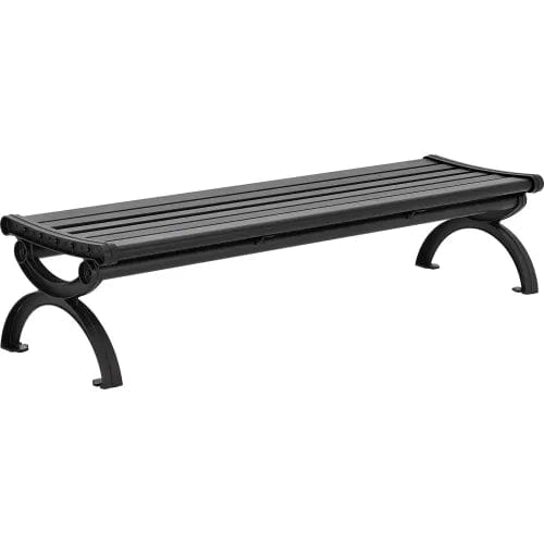 Centerline Dynamics Outdoor Seating 6' Aluminum Park Bench, Black