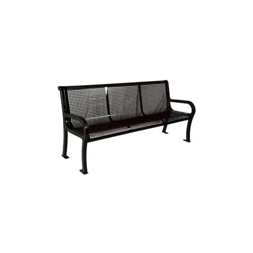 Centerline Dynamics Outdoor Seating 6' Lexington Bench, Perforated Metal, Black