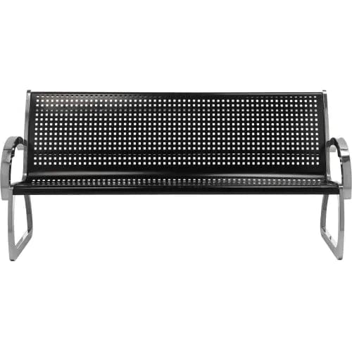 Centerline Dynamics Outdoor Seating 6' Parkview Stainless Steel Skyline Bench, Black